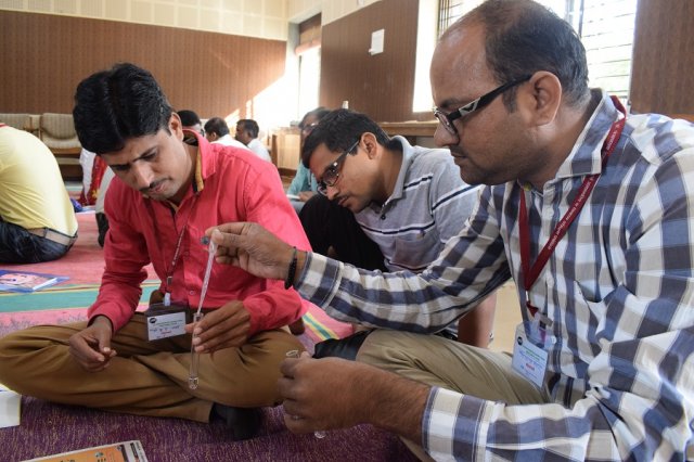 Titration of HCl and NaOH.